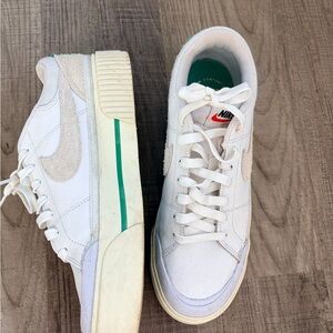 Nike White and Green Athletic Shoes